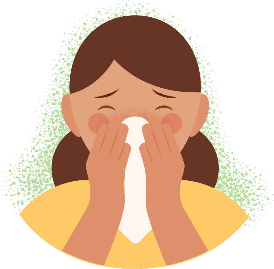Person with allergy 
illustration