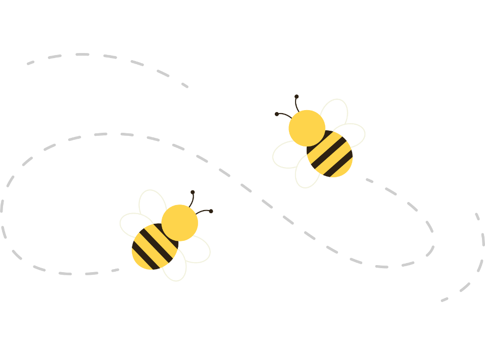Flying bees graphic