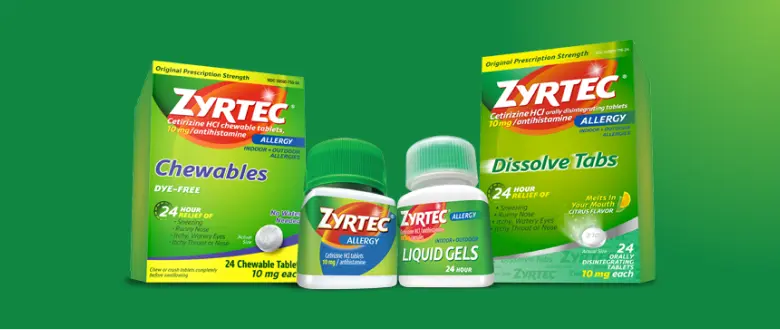 Productos con cetirizina HCl para adultos y niños de ZYRTEC®