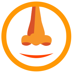 Nose with smile icon