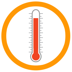Termómetro con temperatura alta que indica fiebre