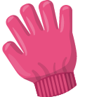 Ilustración de un guante de jardinería rosa
