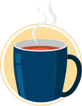 Ilustración de una taza de té caliente