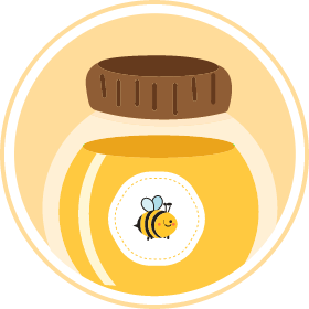 Illustration of a honey jar