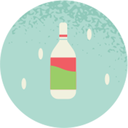Illustration of a saline nasal irrigation bottle