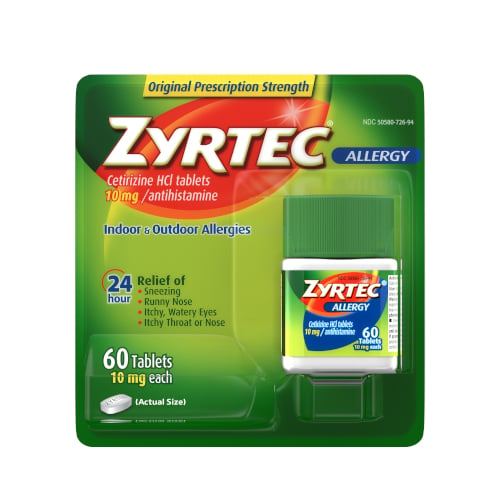 Zyrtec Allergy Relief Tablets - 10mg, 60 ct