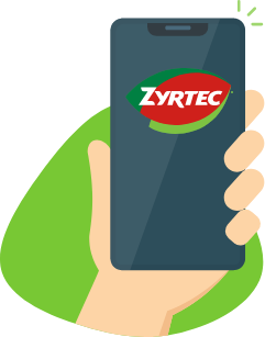 Teléfono inteligente con la aplicación Zyrtec AllergyCast