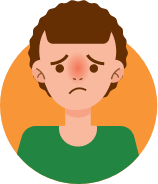 Man with nasal congestion graphic