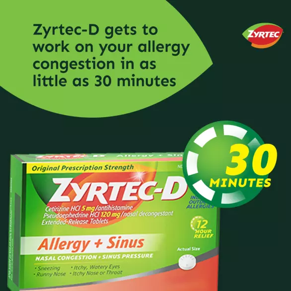 ZYRTEC-D® Allergy Medicine plus Decongestant