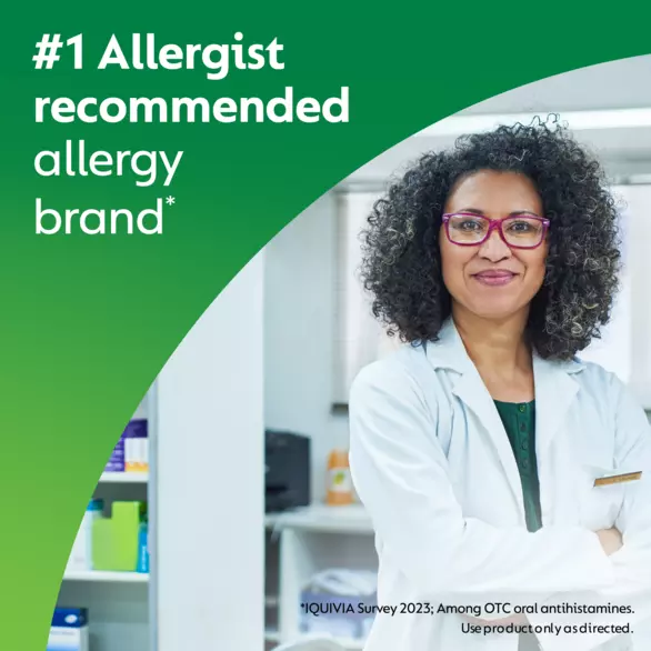 Zyrtec es la marca n.° 1 recomendada por los alergistas entre los antihistamínicos orales de venta libre, según una encuesta de IQUIVIA realizada en 2023.